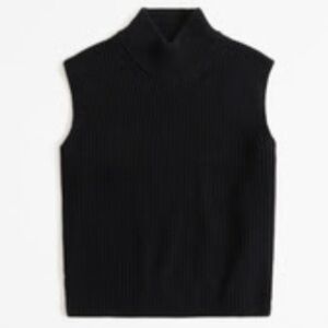 Abercrombie & Fitch Black Sleeveless Turtleneck Top